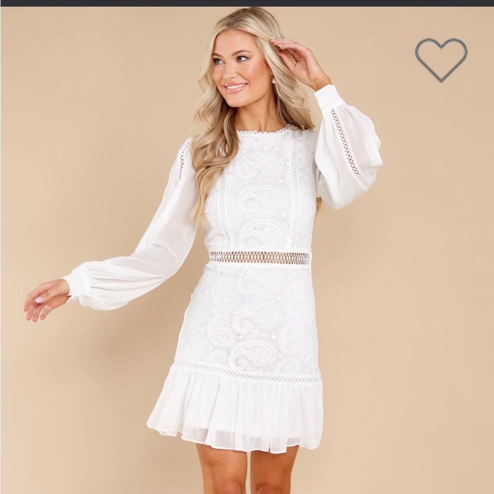 AURA Sent With Love White Lace Dress - sz M